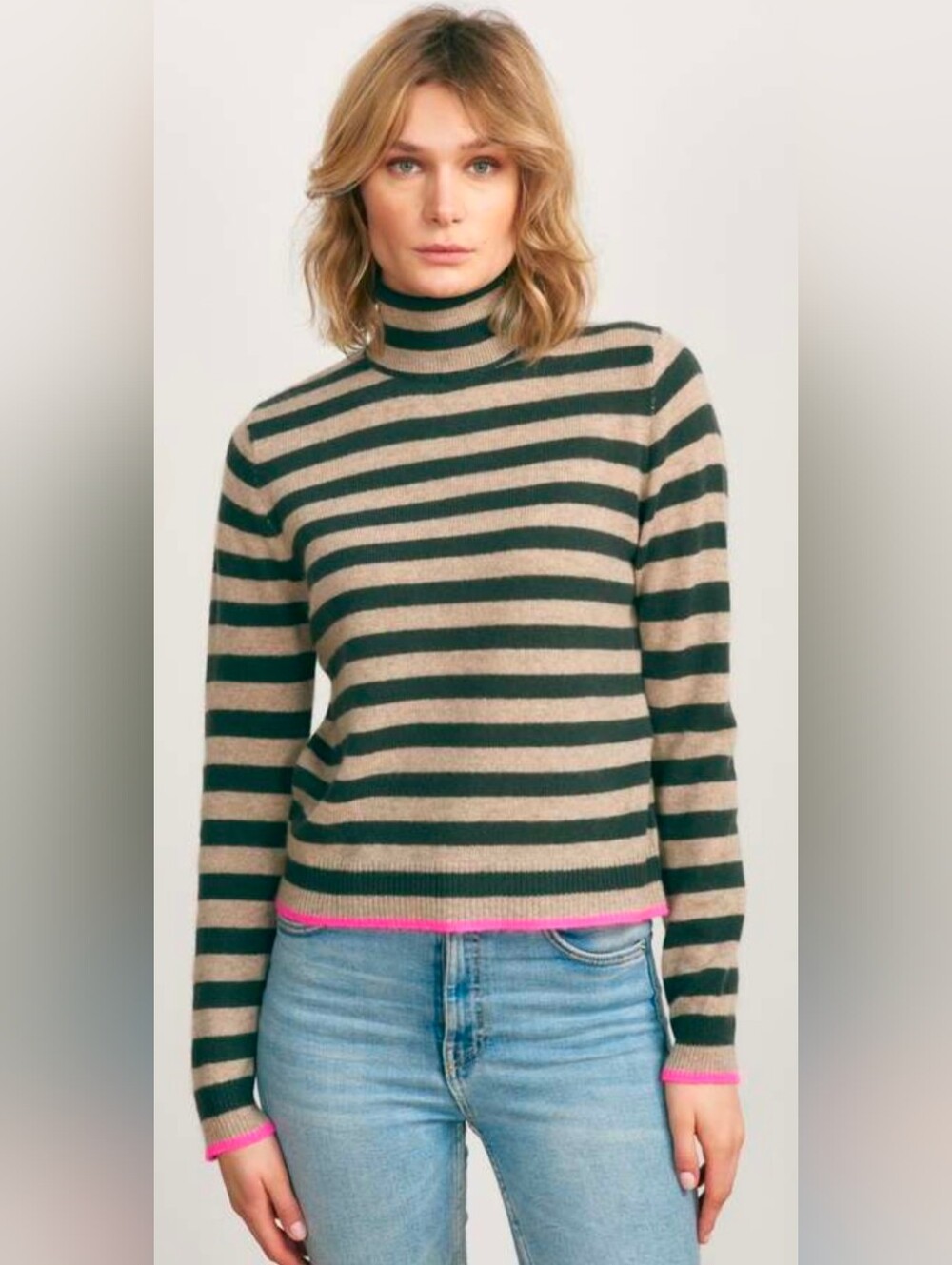JUMPER 1234 LITTLE STRIPE ROLL COLLAR SWEATER